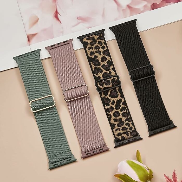  A 4-Pack Of Elastic Apple Watch Straps Weel Keep Your Outfits Perfectly Coordinated 