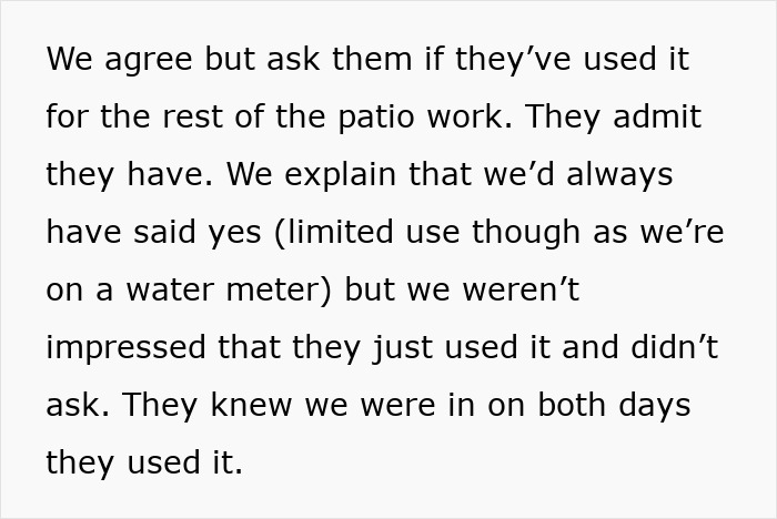 Guy Locks His Outdoor Tap After Realizing Sneaky Neighbors Are Letting Their Workers Use His Water