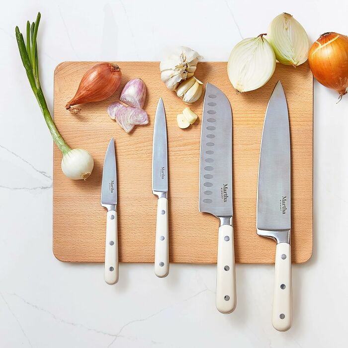 Slice Into Style With Martha's Elegant 14-Piece Linen White Knife Set, A Cut Above The Rest