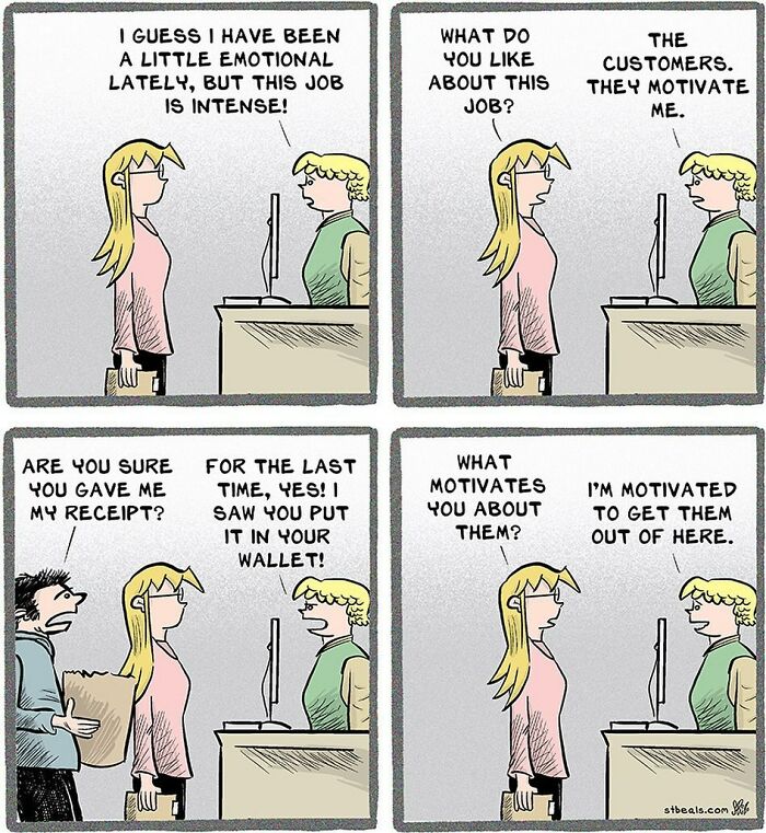 Humor In The Daily Grind: 30 New Comics About Retail Employees By Stephen Beals