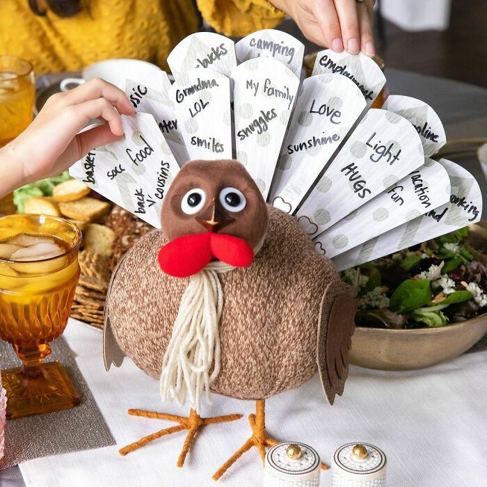 It’s Almost Time To Start Filling Out Your Thankful Feathers With Turkey On The Table