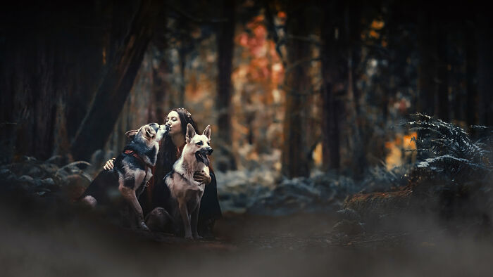 I Photographed A Fairytale-Inspired, Witchy Dog Session Inspired By Red Riding Hood (15 Pics)