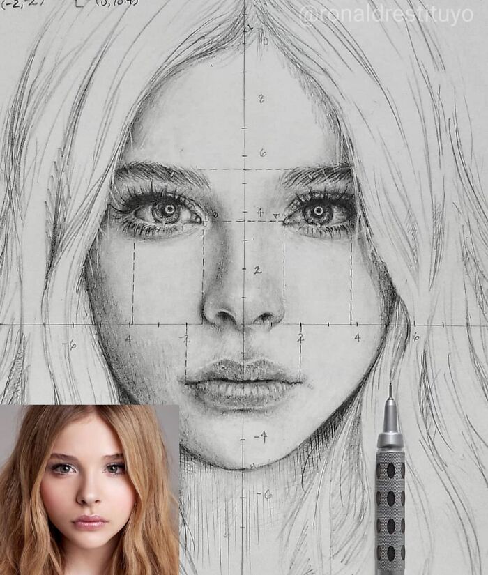 Photorealistic sketch of a woman's face with original photo inset, showcasing artistic transformation skills.