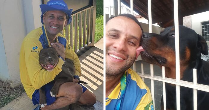 Breaking Stereotypes: 44 Selfies This Mailman Took With All The Animals He Befriended On His Route (New Pics)