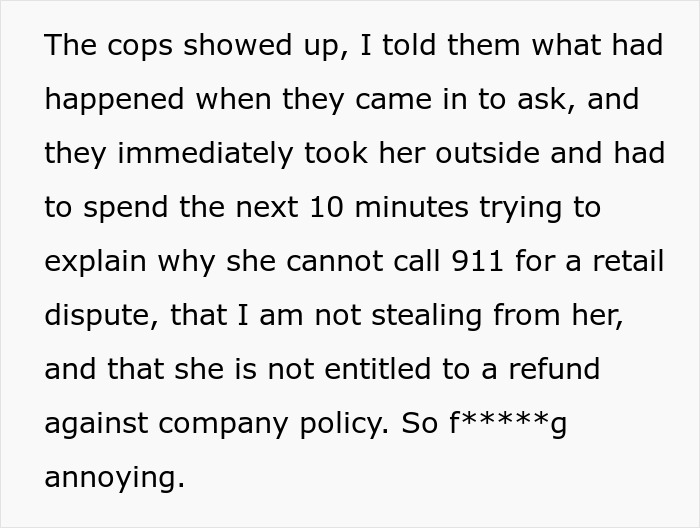 Customer Commits “Return Fraud”, Calls The Cops On Sales Agent