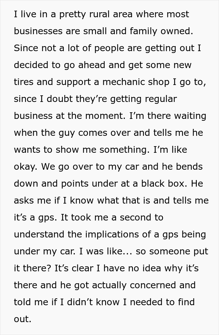 Woman Immediately Moves Out From Her Apartment When Mechanic Finds A GPS Tracker Under Her Car