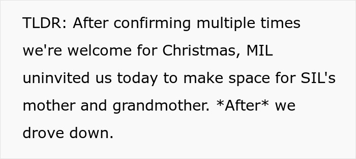 Lady Feels Devastated As MIL Kicks Her And Spouse Out Of Christmas Party In Favor Of Other Relatives