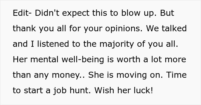 Man Wants Wife To Work At Job She Hates For 5 Years To Possibly Sell Shares Worth $1 Million