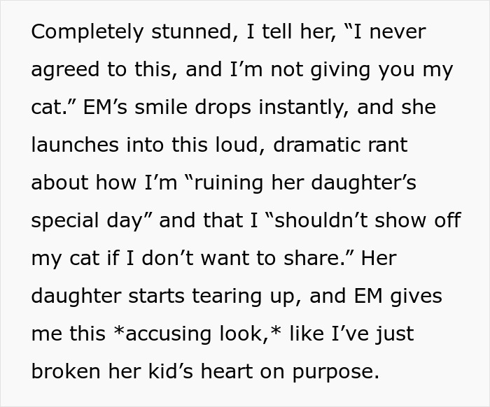 Mom Wants To Force Neighbor to Give Her Cat For Kid's B-Day Party Six Ways To Sunday, Drama Ensues