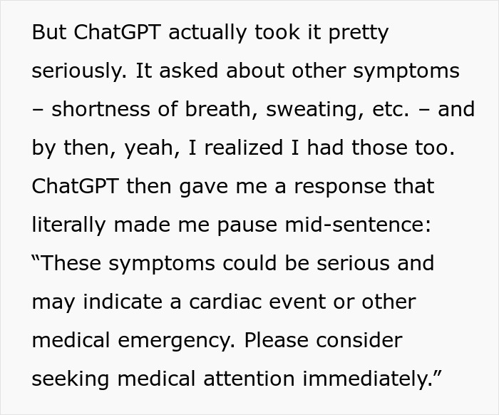 Person Vents About Their Symptoms To ChatGPT On A Whim, Ends Up Avoiding A Heart Attack