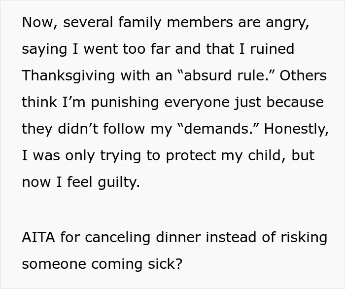 "I Went Too Far": Parent Cancels Thanksgiving After Family Refuses To Follow Simple Rule