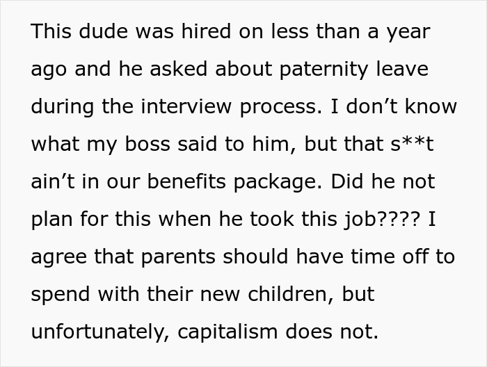 “My Coworker Is Mad I’m Quitting My Job Because It Interferes With Their Paternity Leave”