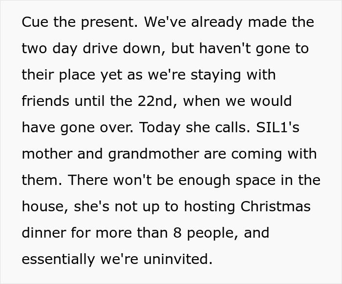 Lady Feels Devastated As MIL Kicks Her And Spouse Out Of Christmas Party In Favor Of Other Relatives