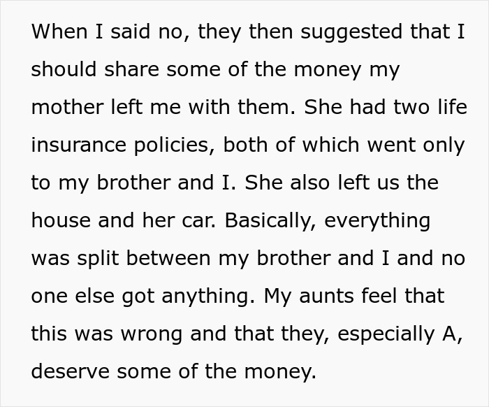 Aunts Feel Entitled To Inheritance: “She Assumed We Would Share”