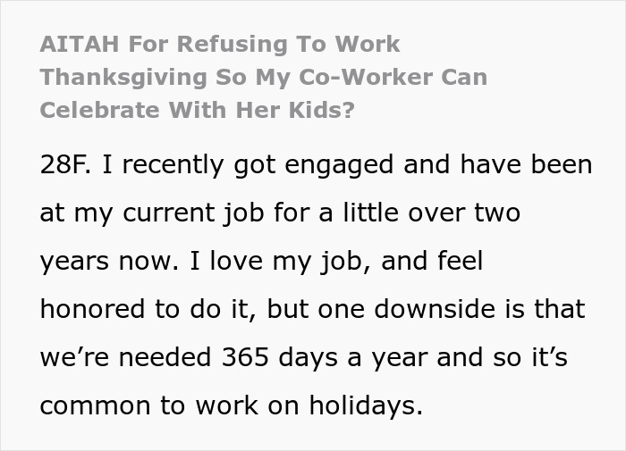 Mom Wants Coworker To Cover Her On Holiday Because She Doesn’t Have Kids, Gets A Reality Check