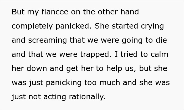 Guy Loses All Respect For Fiancée After Her Reaction To Fire: "Screaming That We're Going To Die"