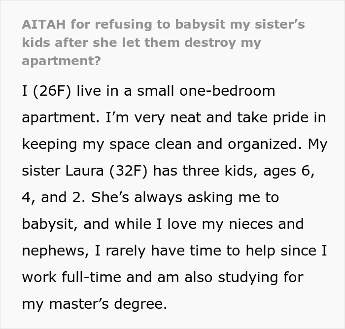 Kids Completely Wreck Aunt’s Apartment, Mom Gets Defensive When She Loses Her Free Babysitter