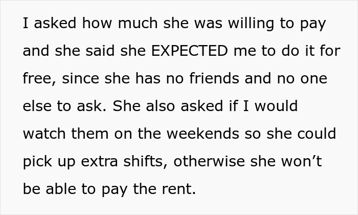 Neighbor Expects Woman To Look After Her Kids 14 Hours A Day For Free, Woman Tells Her To Get Lost