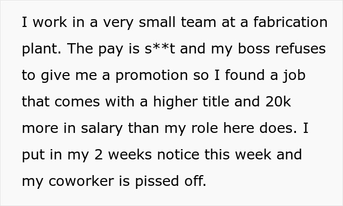 “My Coworker Is Mad I’m Quitting My Job Because It Interferes With Their Paternity Leave”