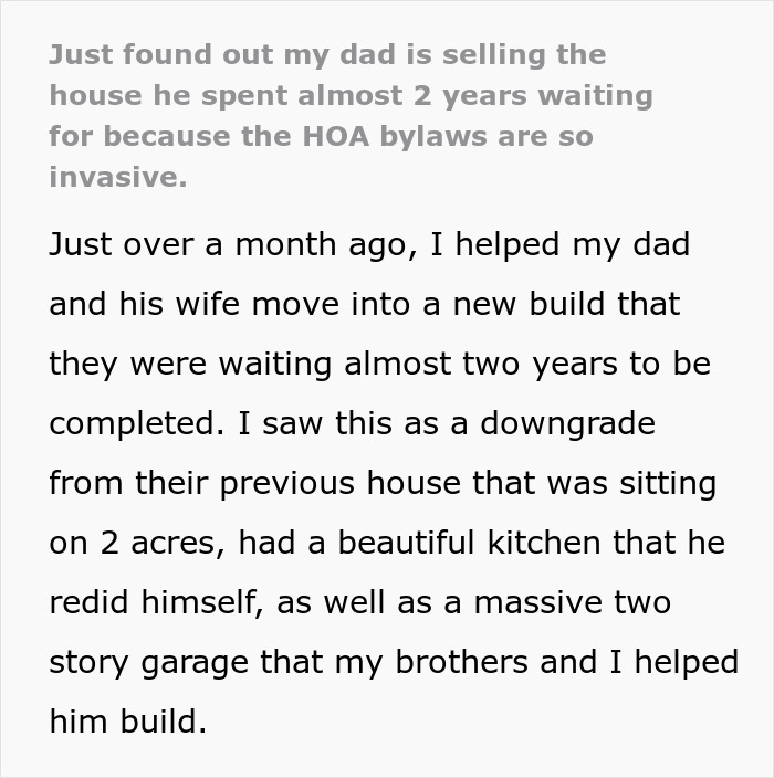 Dad Sells New House After Just 6 Weeks, Says The Invasive HOA Rules Make “Big Brother” Look Tame