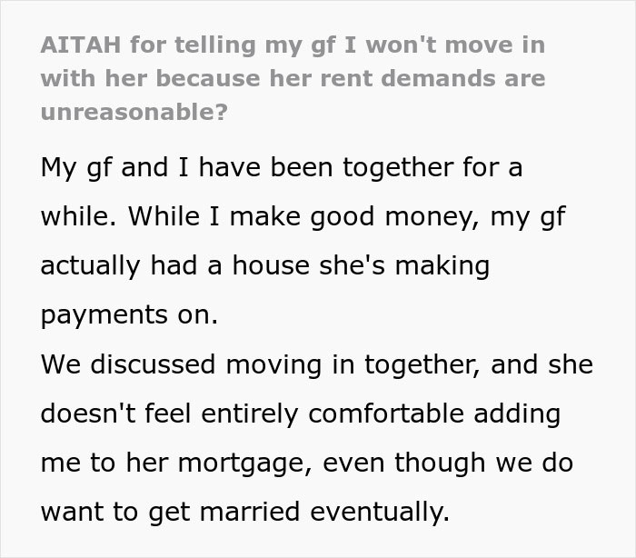 Man Draws The Line At Girlfriend's Insane Rent Request: “She Says I’m Just Making Excuses”