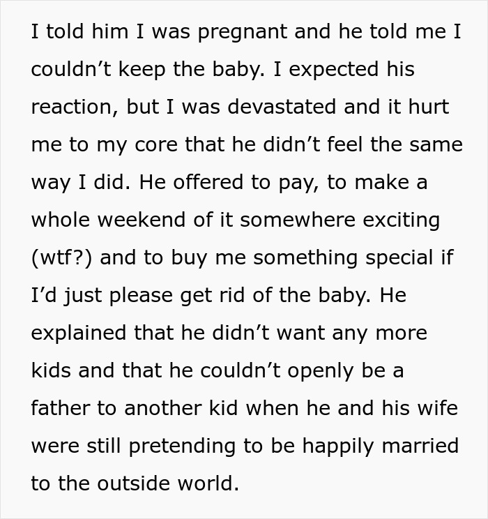 Cheater Husband Tries To Force Mistress To End Pregnancy, But Demands To Be “Dad” Years Later