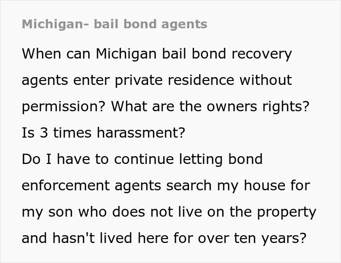 Parents Harassed Thrice By Bail Bond Bounty Hunter, Finally Have Had Enough After He Breaks In