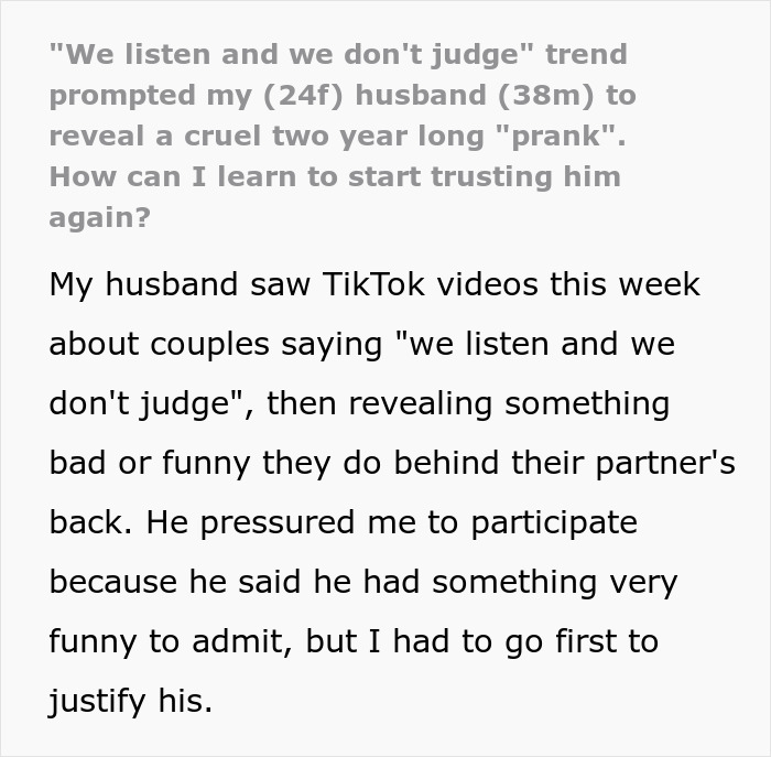 TikTok Trend “We Listen And We Don’t Judge” Leaves Woman Stunned After Husband’s Confession