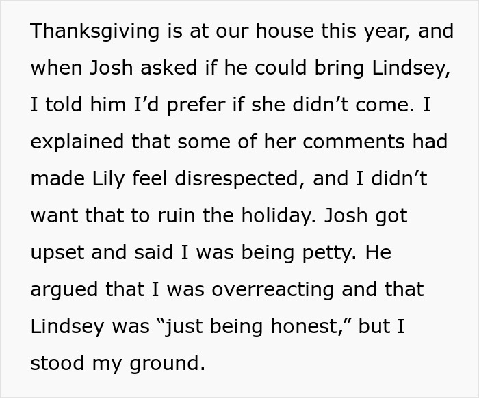 Man Causes Drama By Uninviting Brother's GF To Thanksgiving After Her Comments To His Wife