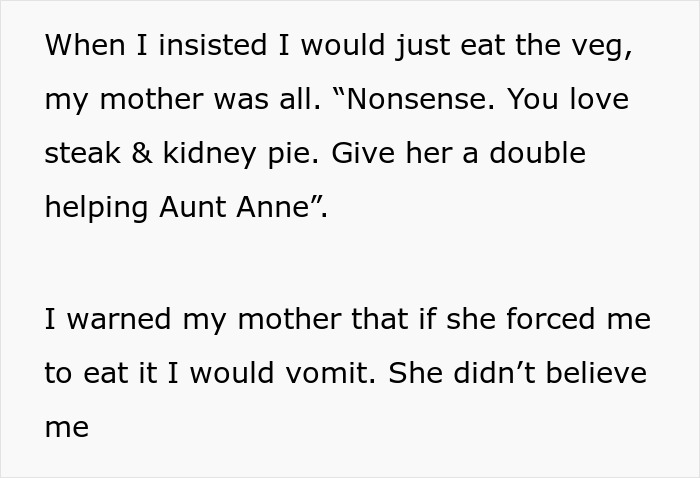 Mom Knows Daughter Can’t Eat Meat, Forces Her To Still Do It And Faces The Consequences