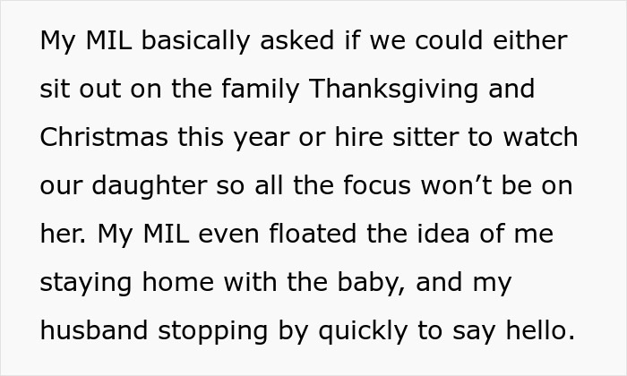 MIL Wants To Protect Daughter From Baby Hype, Asks DIL To Stay Home For Holiday Celebrations