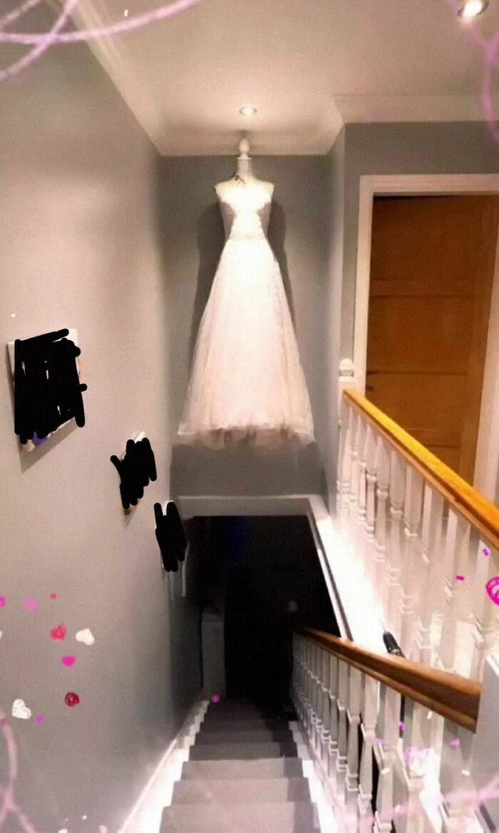 Bride Decided This Was The Best Way To Display Her Dress After The Wedding