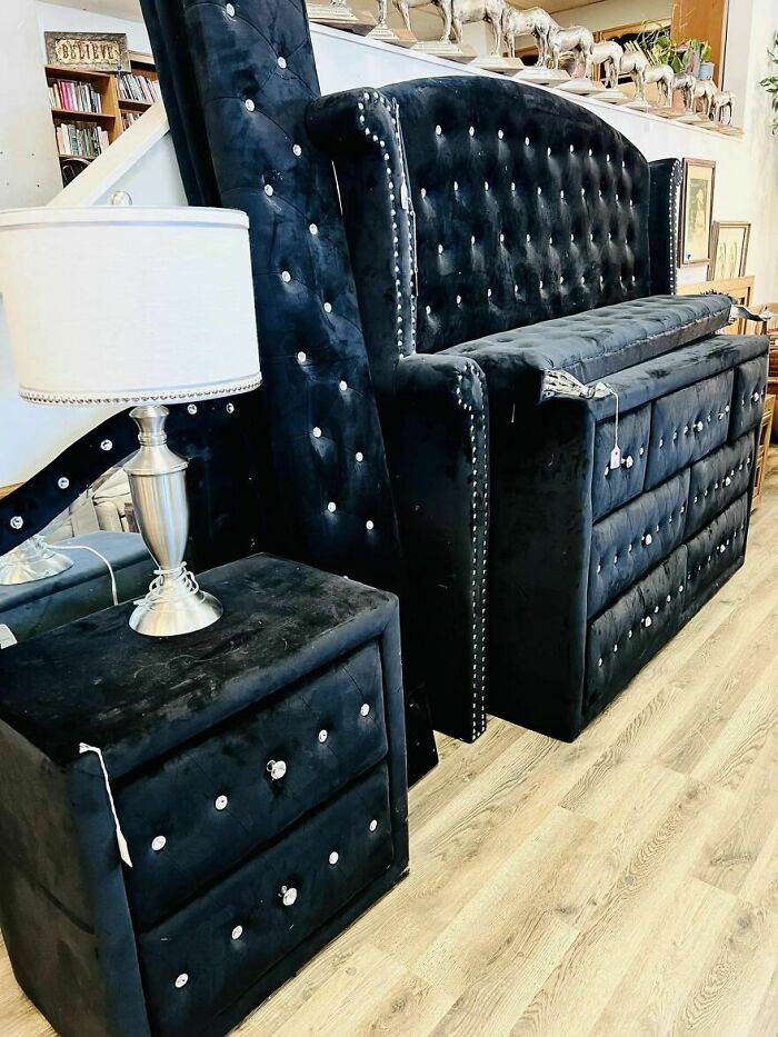 King Bed Frame, Nightstand And Lowboy Dresser Set!