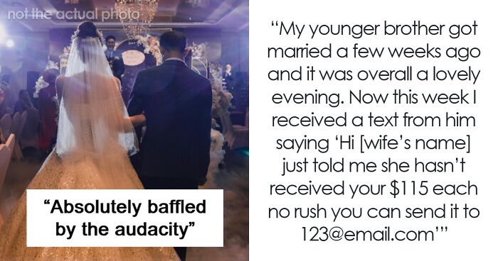 Groom Forgets To Tell Sibling They’re Paying For Their Own Dinner, Still Wants The Money