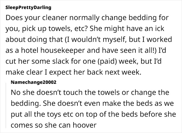 Woman Thinks Her Housekeeper Is Being "Absurd" Over Not Daring To Work In Her Home As They Have Lice