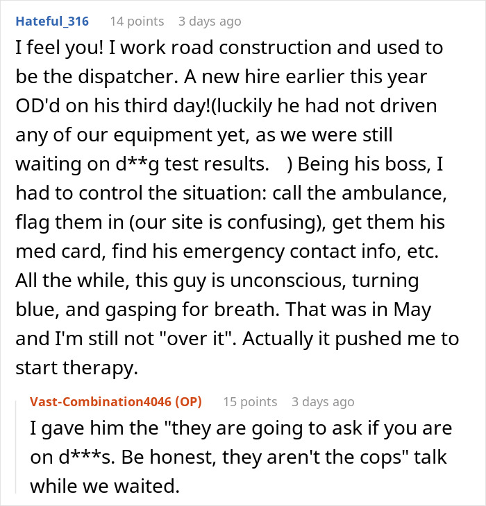 “I Just Saved A Guys Life And His Boss Is Upset We Called Him An Ambulance”