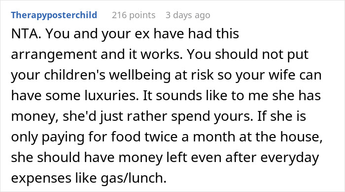 Wife Insists Husband Stop Supporting His Ex and Kids, He Turns To Internet For Advice