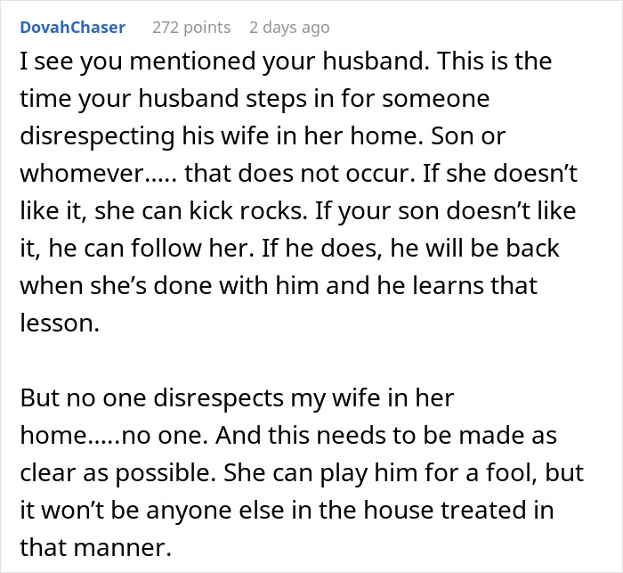 Son’s GF Visits Him Almost Daily, Wants His Mom To Cook Special Meals For Her But Never Helps Out