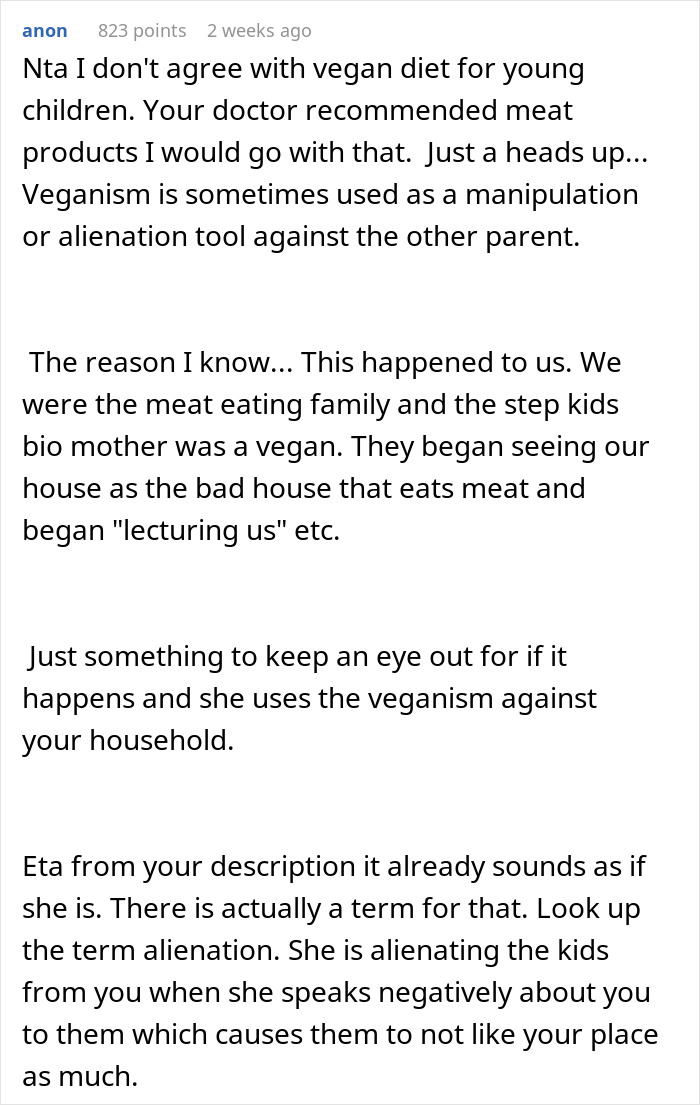 “AITA For Breaking My Children’s Vegan Diet Imposed On Them By My Ex?”