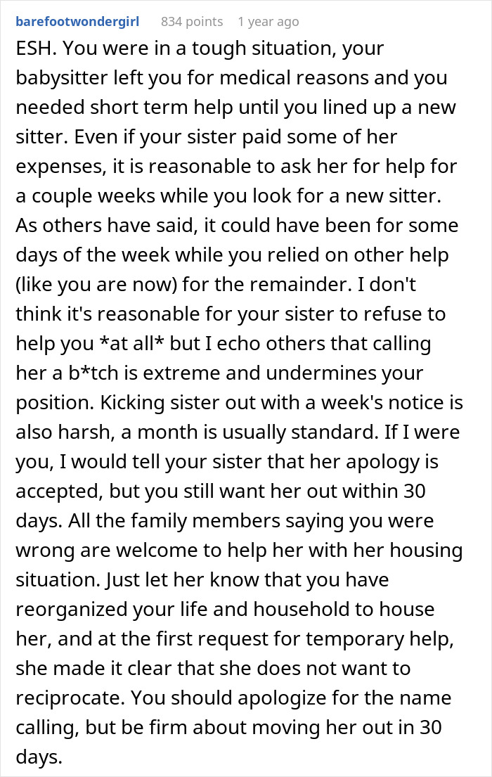 “AITA For Kicking My Sister Out After She Refused To Babysit My Son?”