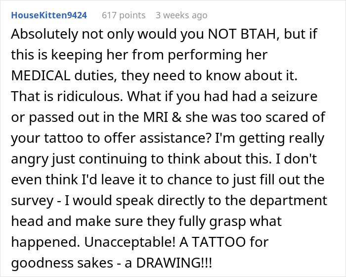 Lady In Two Minds After Nurse Saw Her Spider Tattoo And Fled, Wonders Whether To Give Honest Review