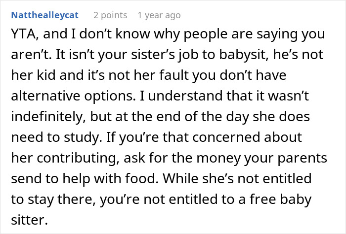 “AITA For Kicking My Sister Out After She Refused To Babysit My Son?”