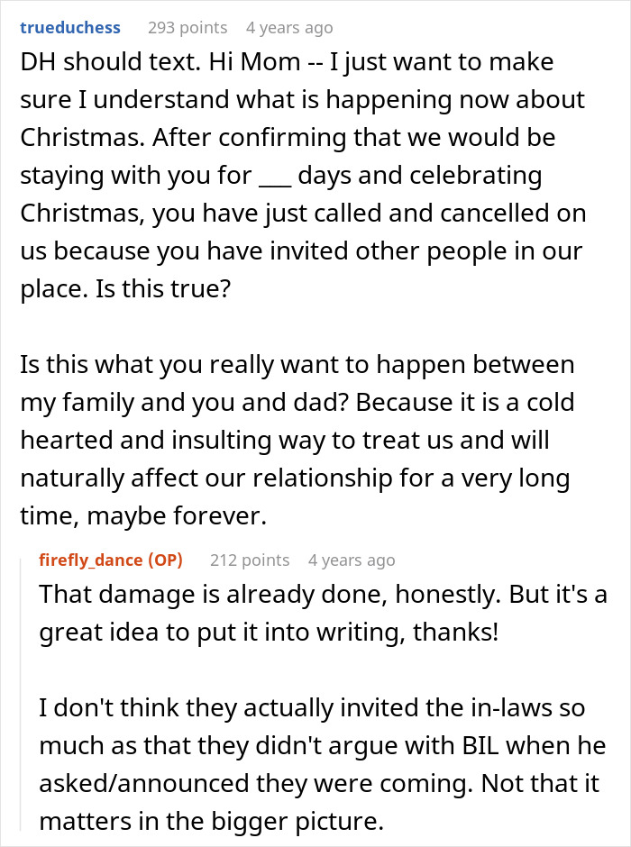 Lady Feels Devastated As MIL Kicks Her And Spouse Out Of Christmas Party In Favor Of Other Relatives