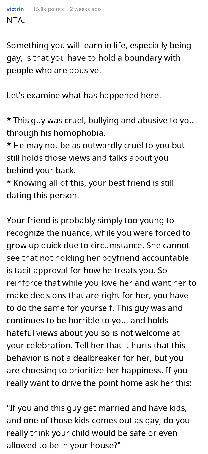 Guy’s BFF Starts Dating His Bully: "It Should Have Taken Your Life"