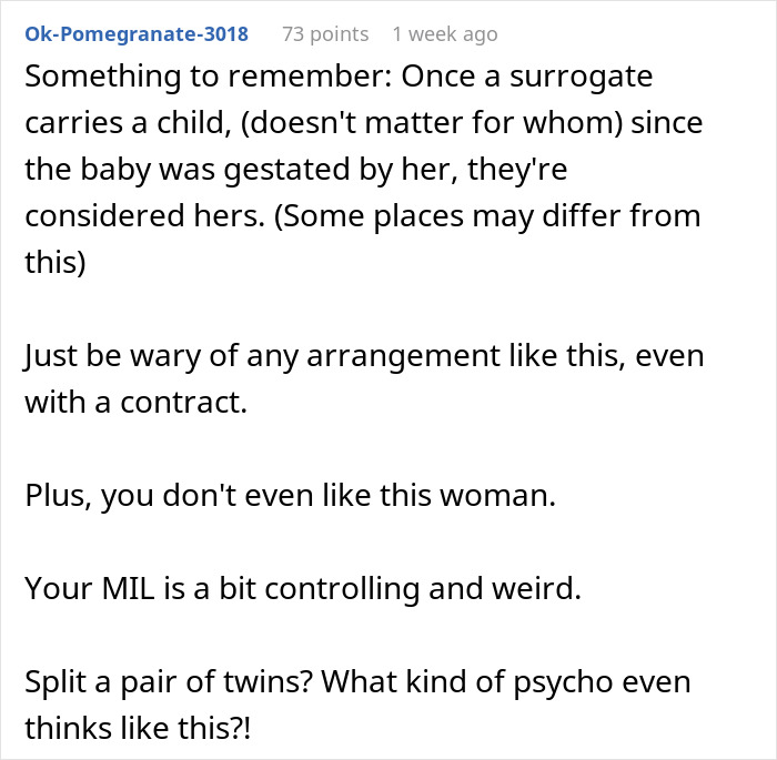 Woman Stunned At MIL’s Wild Plan For SIL To Be The One Carrying Her Future Baby