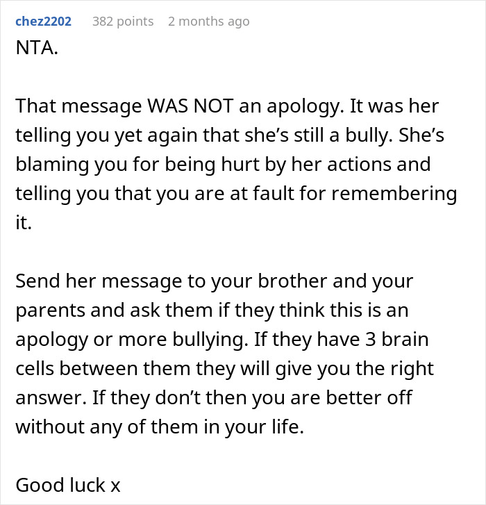 Man Announces Engagement, Brother Cuts Him Out Of His Life As The Fiancée Was His High School Bully