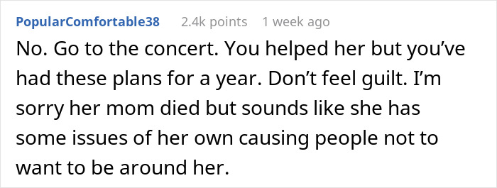 Woman Expects Her SIL To Pause Her Life As Her Mom Died, Can’t Believe She’s Going To A Concert