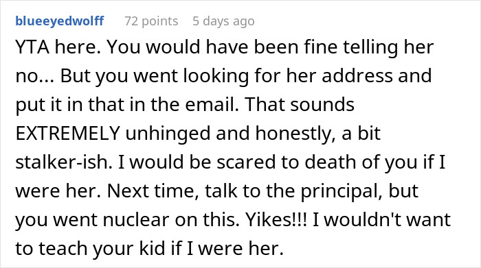 Mom Is Called Creepy And Unhinged: "Out Of Curiosity, I Easily Found Her Address"