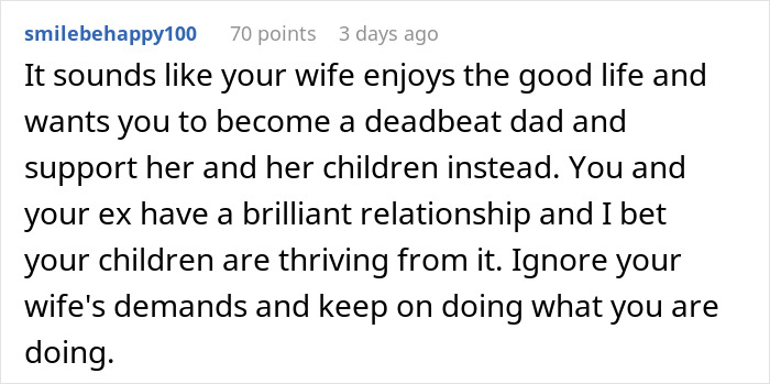 Wife Insists Husband Stop Supporting His Ex and Kids, He Turns To Internet For Advice