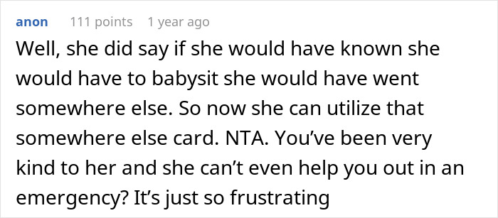 “AITA For Kicking My Sister Out After She Refused To Babysit My Son?”